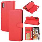 For iPhone XS Max Cross Texture Detachable Leather Phone Case(Red) - 1