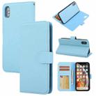 For iPhone XS Max Cross Texture Detachable Leather Phone Case(Blue) - 1