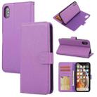 For iPhone XS Max Cross Texture Detachable Leather Phone Case(Purple) - 1