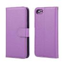 For iPhone SE 2022 / SE 2020 / 8 / 7 Cross Texture Detachable Leather Phone Case(Purple) - 1