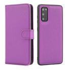 For Samsung Galaxy S20 Cross Texture Detachable Leather Phone Case(Purple) - 1