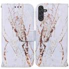 For Samsung Galaxy A13 Painted Pattern Horizontal Flip Leather Phone Case(White Gravel) - 1