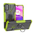 For Motorola Moto E40 Armor Bear Shockproof PC + TPU Protective Phone Case with Ring Holder(Green) - 1