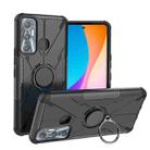 For Infinix Hot 11 Armor Bear Shockproof PC + TPU Protective Phone Case with Ring Holder(Black) - 1
