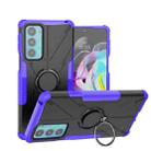 For Motorola Moto Edge 20 Armor Bear Shockproof PC + TPU Protective Phone Case with Ring Holder(Purple) - 1