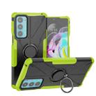 For Motorola Moto Edge 20 Armor Bear Shockproof PC + TPU Protective Phone Case with Ring Holder(Green) - 1