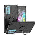 For Motorola Moto Edge 20 Armor Bear Shockproof PC + TPU Protective Phone Case with Ring Holder(Black) - 1