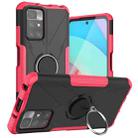 For Xiaomi Redmi 10Redmi Note 11 4G  6.5 inch Armor Bear Shockproof PC + TPU Protective Phone Case with Ring Holder(Rose Red) - 1