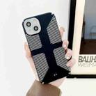 Striped Cross Armor Phone Case For iPhone 13(Black) - 1