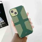 Striped Cross Armor Phone Case For iPhone 13(Green) - 1