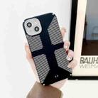 Striped Cross Armor Phone Case For iPhone 12 Pro(Black) - 1