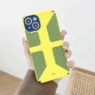 Striped Cross Armor Phone Case For iPhone 12 Pro(Yellow) - 1