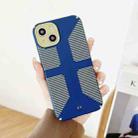 Striped Cross Armor Phone Case For iPhone 12 Pro Max(Dark Blue) - 1