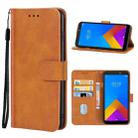 Leather Phone Case For Itel A55(Brown) - 1