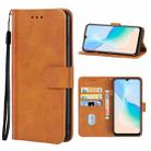 Leather Phone Case For vivo Y33T(Brown) - 1