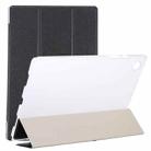 For Samsung Galaxy Tab A8 10.5 2021 X200 / X205 Silk Texture 3-fold Leather Tablet Case(Black) - 1