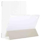 For Samsung Galaxy Tab A8 10.5 2021 X200 / X205 Silk Texture 3-fold Leather Tablet Case(White) - 1