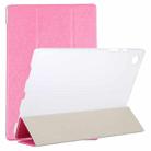 For Samsung Galaxy Tab A8 10.5 2021 X200 / X205 Silk Texture 3-fold Leather Tablet Case(Rose Red) - 1