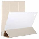 For Samsung Galaxy Tab A8 10.5 2021 X200 / X205 Silk Texture 3-fold Leather Tablet Case(Gold) - 1