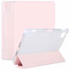 For Xiaomi Mi Pad 5 Pen Slot Transparent Back Cover Leather Tablet Case(Pink) - 1