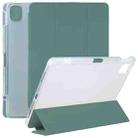 For Xiaomi Mi Pad 5 Pen Slot Transparent Back Cover Leather Tablet Case(Green) - 1