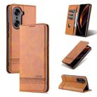 For Honor 60 AZNS Magnetic Calf Texture Horizontal Flip Leather Phone Case(Light Brown) - 1