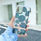 For Samsung Galaxy S21+ 5G Translucent Plating Flower Phone Case(Banana Leaf) - 1