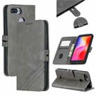 For Xiaomi Redmi 6 & 6A Stitching Style 2-Color Cow Texture Horizontal Flip PU Leather Case with Holder & Card Slot & Lanyard(Gray) - 1