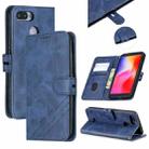 For Xiaomi Redmi 6 & 6A Stitching Style 2-Color Cow Texture Horizontal Flip PU Leather Case with Holder & Card Slot & Lanyard(Blue) - 1