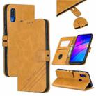 For Xiaomi Redmi 7 Stitching Style 2-Color Cow Texture Horizontal Flip PU Leather Case with Holder & Card Slot & Lanyard(Yellow) - 1