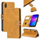 For  Xiaomi Redmi 7A Stitching Style 2-Color Cow Texture Horizontal Flip PU Leather Case with Holder & Card Slot & Lanyard(Yellow) - 1