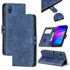 For  Xiaomi Redmi 7A Stitching Style 2-Color Cow Texture Horizontal Flip PU Leather Case with Holder & Card Slot & Lanyard(Blue) - 1