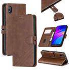 For  Xiaomi Redmi 7A Stitching Style 2-Color Cow Texture Horizontal Flip PU Leather Case with Holder & Card Slot & Lanyard(Brown) - 1