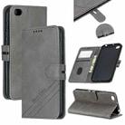 For Xiaomi Redmi GO Stitching Style 2-Color Cow Texture Horizontal Flip PU Leather Case with Holder & Card Slot & Lanyard(Gray) - 1