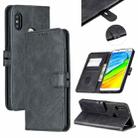 For Xiaomi Redmi Note 5 Stitching Style 2-Color Cow Texture Horizontal Flip PU Leather Case with Holder & Card Slot & Lanyard(Black) - 1