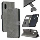 For Xiaomi Redmi Note 6 Stitching Style 2-Color Cow Texture Horizontal Flip PU Leather Case with Holder & Card Slot & Lanyard(Gray) - 1