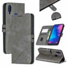 For Xiaomi Redmi Note 7 Stitching Style 2-Color Cow Texture Horizontal Flip PU Leather Case with Holder & Card Slot & Lanyard(Gray) - 1