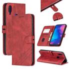 For Xiaomi Redmi Note 7 Stitching Style 2-Color Cow Texture Horizontal Flip PU Leather Case with Holder & Card Slot & Lanyard(Red) - 1