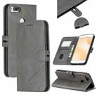 For Xiaomi Mi 5X Stitching Style 2-Color Cow Texture Horizontal Flip PU Leather Case with Holder & Card Slot & Lanyard(Gray) - 1