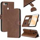 For Xiaomi Mi 5X Stitching Style 2-Color Cow Texture Horizontal Flip PU Leather Case with Holder & Card Slot & Lanyard(Brown) - 1