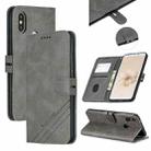 For Xiaomi Mi 6X / A2 Stitching Style 2-Color Cow Texture Horizontal Flip PU Leather Case with Holder & Card Slot & Lanyard(Gray) - 1