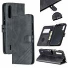 For Xiaomi Mi CC9 Stitching Style 2-Color Cow Texture Horizontal Flip PU Leather Case with Holder & Card Slot & Lanyard(Black) - 1