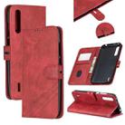 For Xiaomi Mi CC9 Stitching Style 2-Color Cow Texture Horizontal Flip PU Leather Case with Holder & Card Slot & Lanyard(Red) - 1