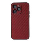 For Honor 60 SE Accurate Hole Carbon Fiber Texture Shockproof Phone Case(Red) - 1