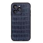 For Honor 60 SE Crocodile Texture Genuine Leather Shockproof Phone Case(Blue) - 1