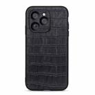 For Honor 60 SE Crocodile Texture Genuine Leather Shockproof Phone Case(Black) - 1