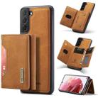 For Samsung Galaxy S22 5G DG.MING M2 Series 3-Fold Multi Card Bag Back Cover Phone Case(Brown) - 1