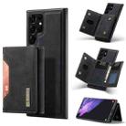 For Samsung Galaxy S22 Ultra 5G DG.MING M2 Series 3-Fold Multi Card Bag Back Cover Phone Case(Black) - 1