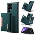 For Samsung Galaxy S22 Ultra 5G DG.MING M2 Series 3-Fold Multi Card Bag Back Cover Phone Case(Green) - 1