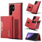 For Samsung Galaxy S22 Ultra 5G DG.MING M2 Series 3-Fold Multi Card Bag Back Cover Phone Case(Red) - 1